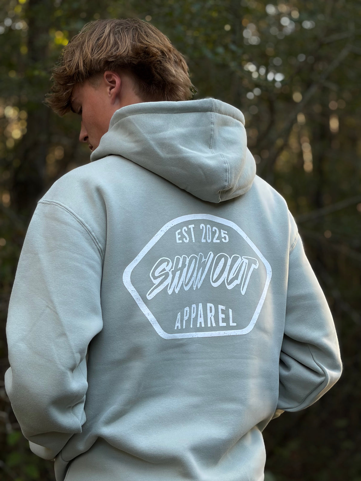 Badge Logo Hoodie | Dusty Sage