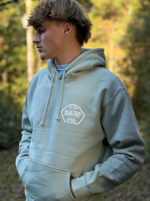 Badge Logo Hoodie | Dusty Sage